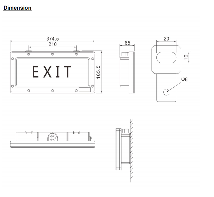 Hot Selling 3 W Alluminum Alloy  Explosion Proof Emergency Exit Lights Powered By LED Light Source Outdoor/ Indoor