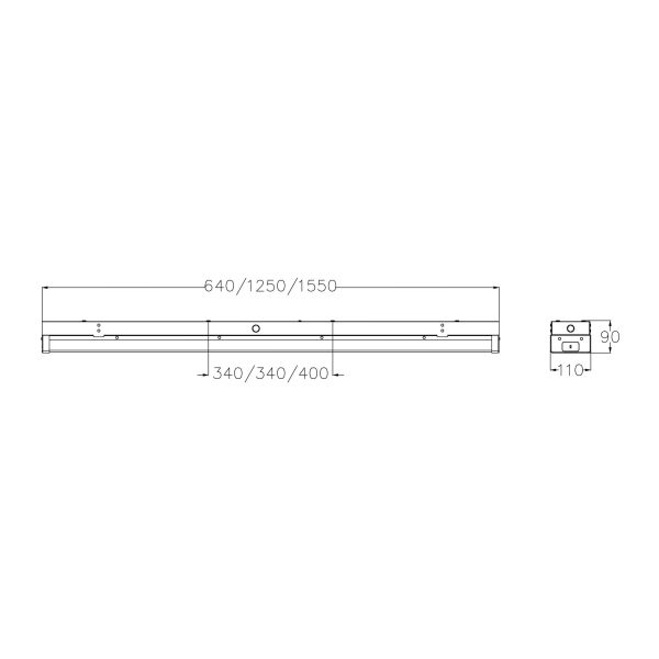 Terminal Block Or Linkable Connection Type LED Batten Lights in 3000K/4000K/5000K CCT for Customizable Lighting Solutions