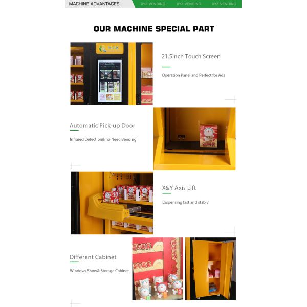 Luminous Letter Adjustable Slots Automatic Pick-up Door Gift Touch Screen Lucky Box Vending Machine