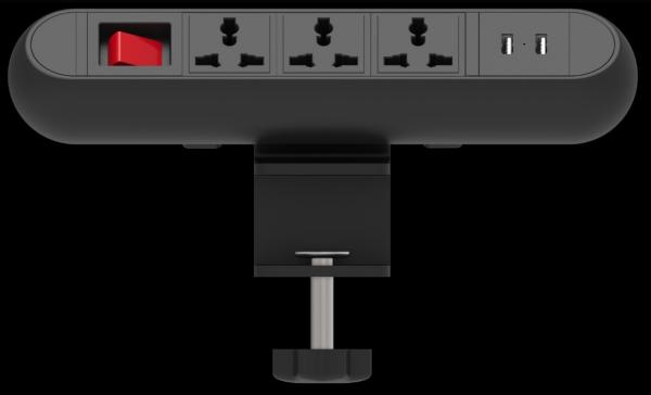 Buy Desk Multifunction switch universal power outlet / clamp desk power socket with USB charging for office desk/table at wholesale prices