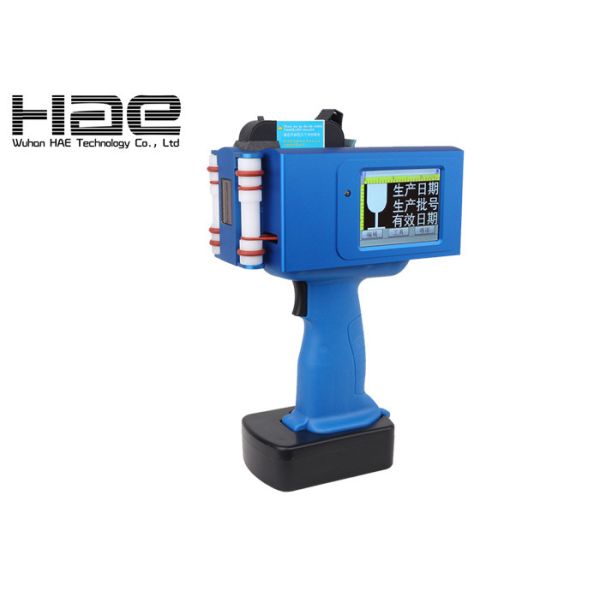 Blue Touch Screen Handheld Inkjet Printer For Carton Mark Batch Coding Lot Number