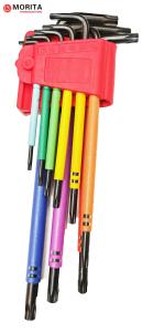 China Screwdriver and socket set Multi Colour Torx End Allen Key 9 Pce CR-V Steel T10-T50 Wrapped Colour Plastics on sale
