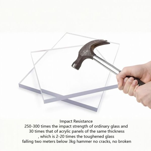 6mm 4*8feet Polycarbonate Solid Sheet Anti Impact One Side UV Protection