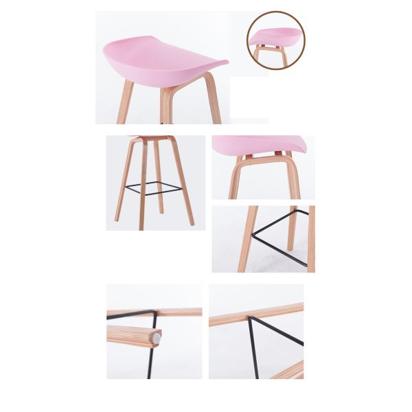 Practical Wooden Dining Chairs , Multi Colored Plastic Bar Chairs