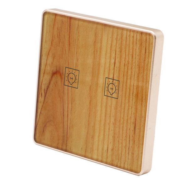 Glomarket 2 Gang Wifi Tuya Glass Panels Light Wall Fan Smart Switch No Neutral Smart Switch With Button For Home