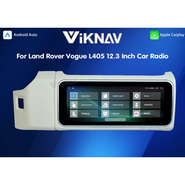 Viknav 12.3 Inch Touch Screen Car Radio For Land Rover Range Rover Vogue L405 2013-2017 Multimedia Player GPS Navigation Head Unit (White)