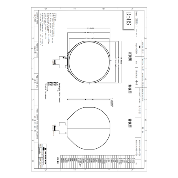 7 Inch Round TFT Display