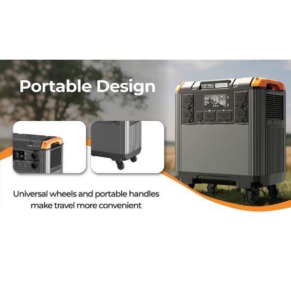 3000W Portable Power Station with Super Fast Charge 5376Wh Capacity and Multiple Output Interfaces for Outdoor Camping