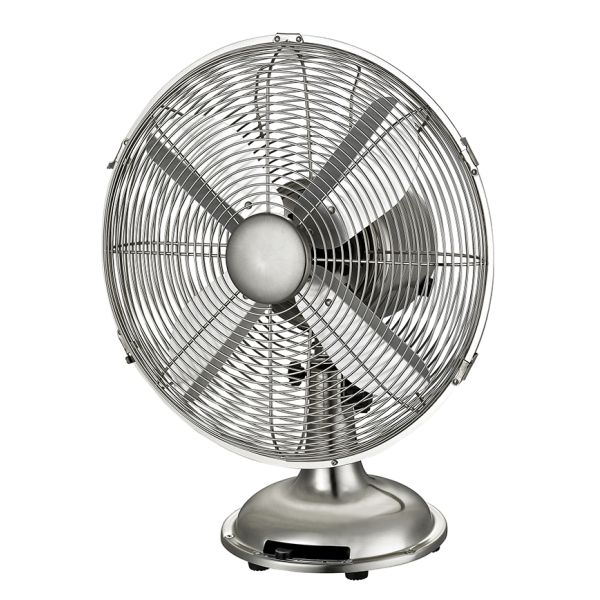 12" 3 Speed Retro Desk Fan Metal Manual Controls Ideal For Office Home