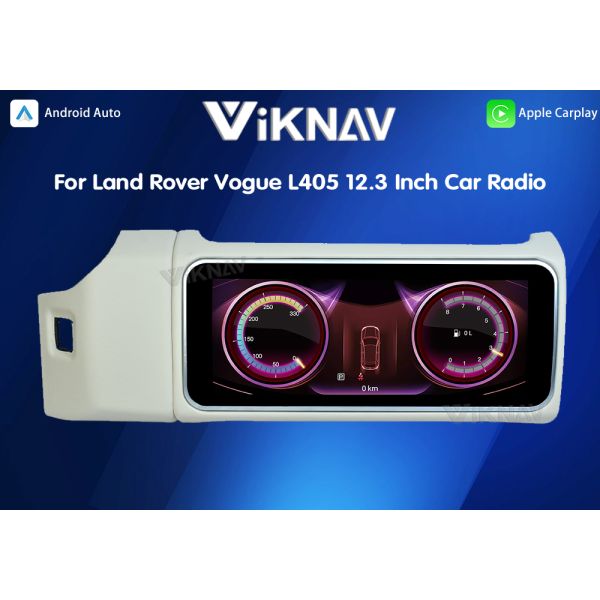 Viknav 12.3 Inch Touch Screen Car Radio For Land Rover Range Rover Vogue L405 2013-2017 Multimedia Player GPS Navigation Head Unit (White)