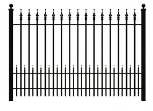 China High Strength Metal Wrought Iron Fence Black Powder Coated For Home on sale