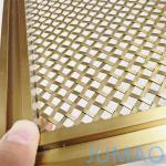 Custom Mild Steel Cabinet Mesh Inserts Gold Galvanized Surface