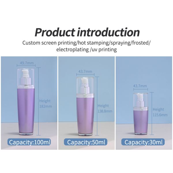 Spray Pump Cap Customized Luxury Acrylic Lotion Bottle Set for Cosmetic Packaging and MS Body Material