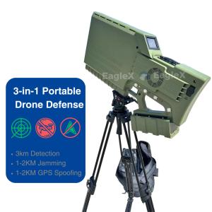 China Handheld GPS Spoofing Drone Jammer with Detection&Jamming, 3-in-1 Portable Drone Defense Device Portable FPV Drone Jammer on sale