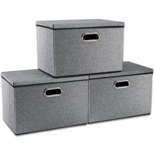 Storage Boxes with Lids Fabric  Storage Bins Organizer Containers  with Lid for Home