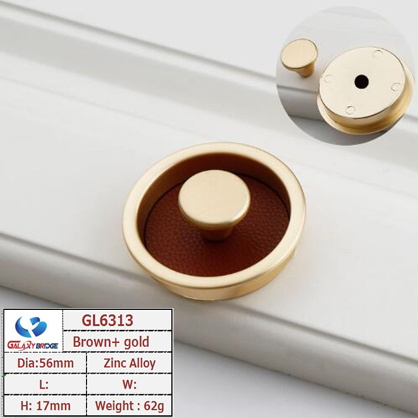 Genuine Leather Drawer Pull Black Leather Office Table Dresser Handles Hidden drawer pull