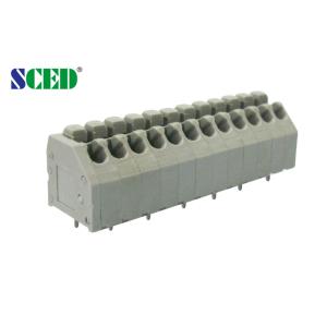 Quality 3.50 mm Spring Terminal Block Grey Plastic Housing Brass Pin for sale