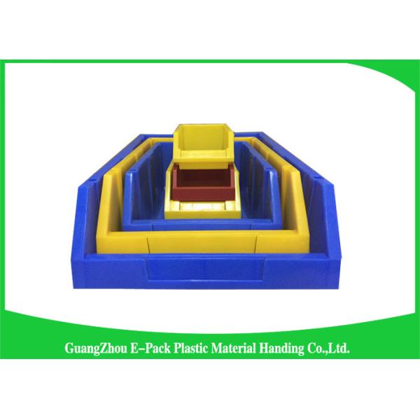 Commercial Stackable Bins With Hinged Lids , Heavy Duty Warehouse Storage Containers