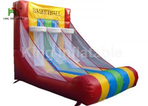 Quality Red Triple Basketball Hoop Shoot Inflatable Sports Games For Rent Fire - Retardant for sale