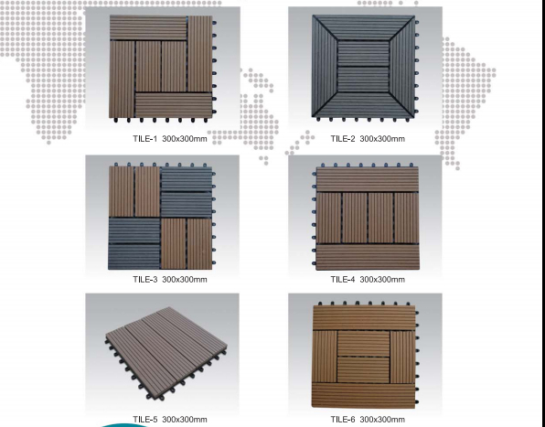 Garden interlocking wpc diy tile 30*30cm