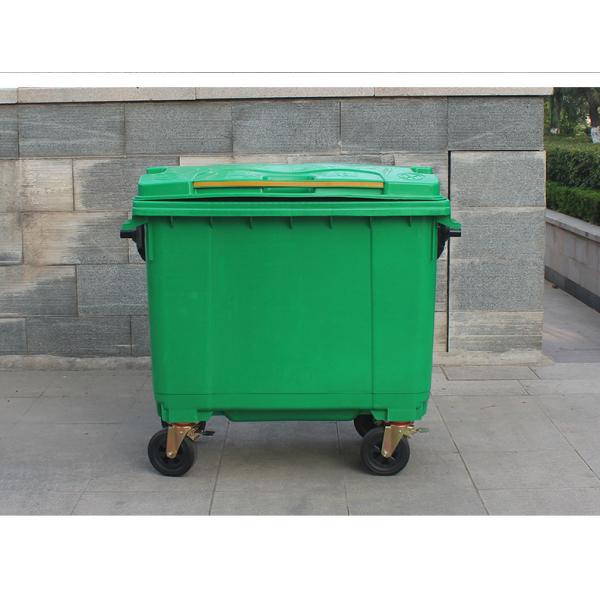 660 Litre Plastic Hand Push Outdoor Garbage Truck 1100l Large Sanitation Garbage Trailer Bucket Plastic Garbage Bin