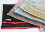 Expandable carriable a4 document bag with hanger, PVC EVA mesh pouch a4 b4 size