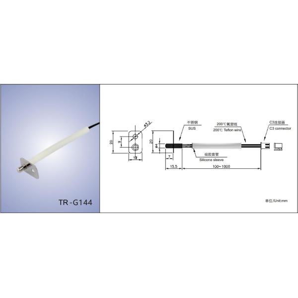 SS304 Flanged Probe Temperature Sensor For Oven Silicone Sleeve Analog Interface
