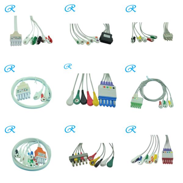 Schiller 10 Lead Banana EKG Cables 3.6M Length 10 Resistor AHA Standard