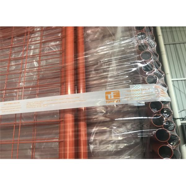 Interpon Powder Coated Minimum 80 microns Orange Color Temporary Construction Fencing