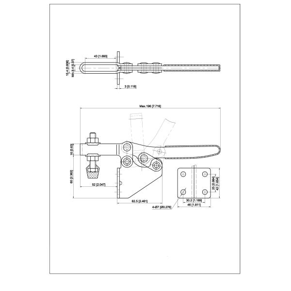 Side Mount 227kg Metalworking Adjustable Toggle Clamp