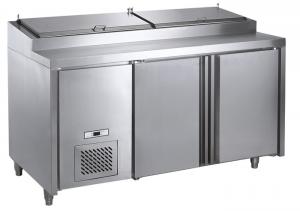 Quality Commercial Refrigerated Pizza Prep Table Ventilation Cooling Stainless Steel Body Embraco Compressor for sale