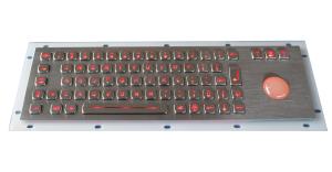 Quality IP65 metal backlit USB keyboard with illuminated transparent mechanical trackball for sale