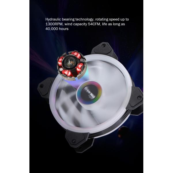RGB Computer Fan 120mm 4pin Dual Aura Fan with Remote Controller Computer RGB Cooling Fans