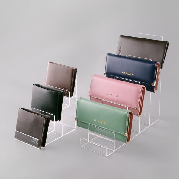 Multi Tier Acrylic Wallet Display Stand Plexiglass Retail Display Free Standing Holder