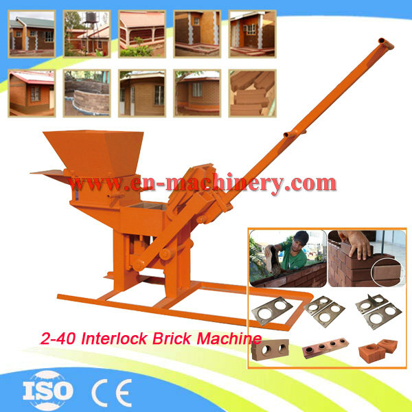 Manual Clay Brick Pressing Machine 2-40 Soil Cement Interlocking Block Making Machine