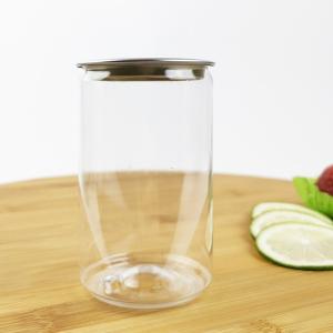 Quality 210ML Clear Reusable Plastic Empty Container Aluminum Easy Pull Cover for sale