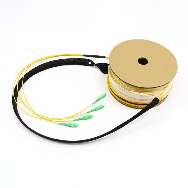 Buy SC APC SingleMode Pre Terminated Fiber Cable With Pulling Eyes at wholesale prices