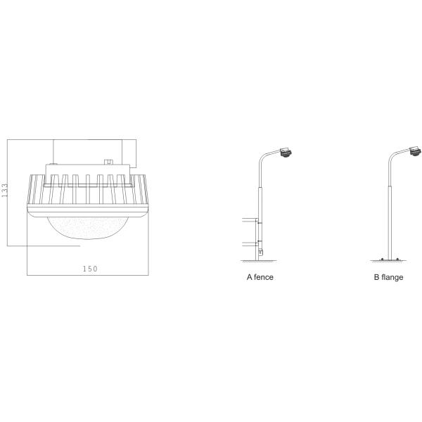 50W WF2 6500LM Anti Corrosion Explosion Proof LED Lighting Fixture