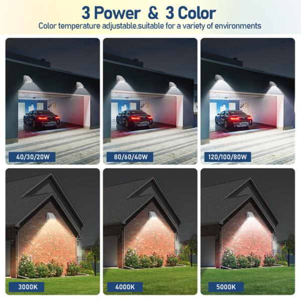 LED Wall Pack Light Waterproof IP65 CCT Power Adjustable Selectable 20W-120W for Outdoor Street