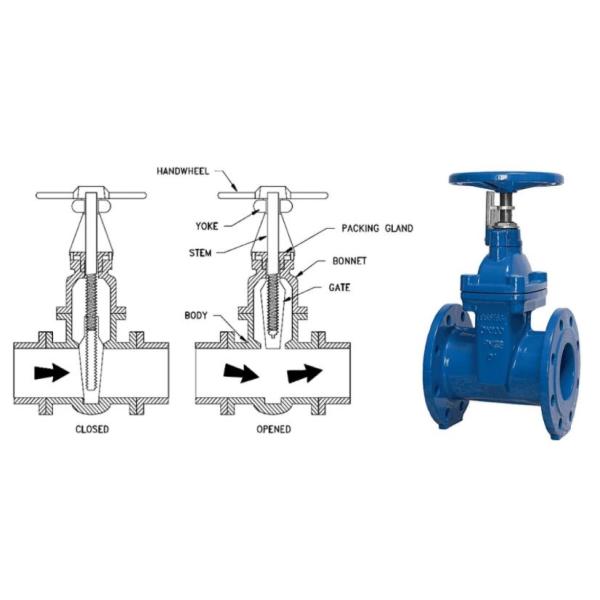Asme B16.10 Dn80 Resilient Seated Gate Valve Flat Bottomed Seat No Leakage Steel Gate Valve
