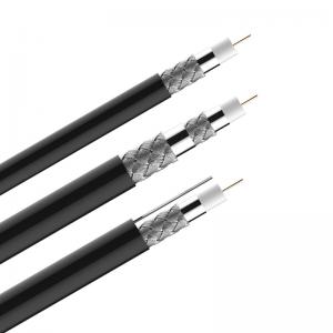 China Black White Coaxial TV Cable CCA Braiding Polyvinyl Chloride Jacket on sale