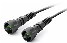 Black Waterproof MPO - SC 12 Core Single Mode Fiber Optic Fan - Out Patch Cord 3 Meter