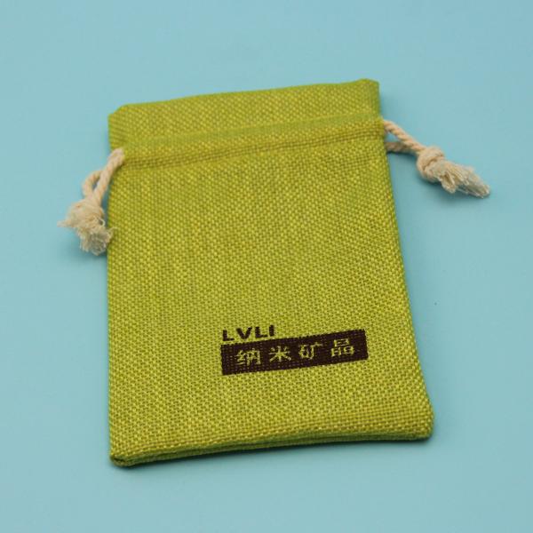 10x15cm Different Color Logo Printed Jute Drawstring Bag