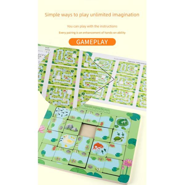 Puzzle Toys Finding Routes Kids Board Game Custom 3d Puzzle Board Wooden Toys Children Thinking Logic Training Toy