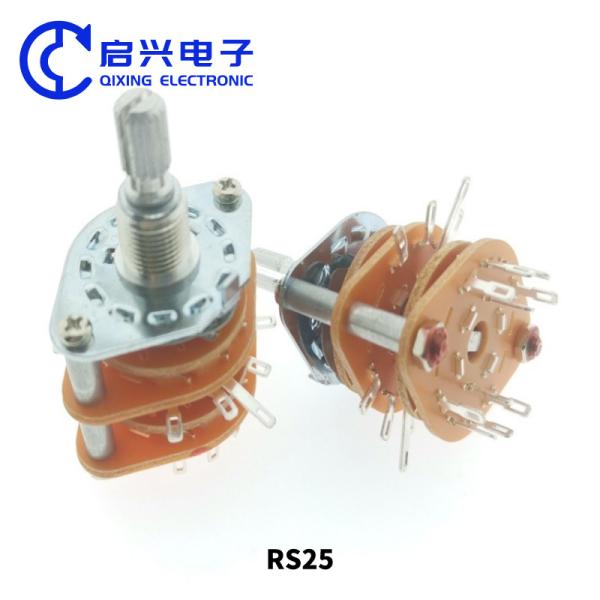 5Pin 1P4T 1 Pole Rotary Switches 4 Position Selector Switch 2Pcs RS25 1*4