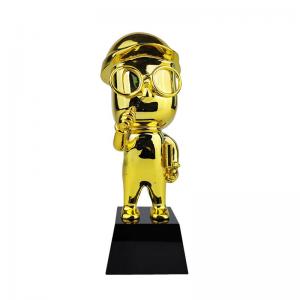 China ISO9001 Tin Alloy Gold Plated Trophy , Multipurpose Small Metal Trophy on sale
