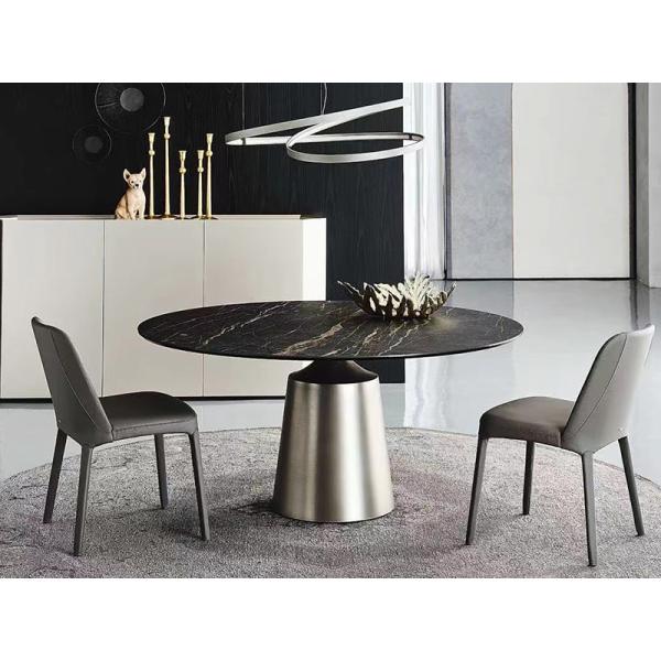 Brushed Champagne Base Stainless Steel Marble Dining Table Home Furniture