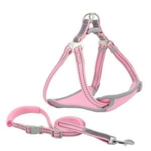 Quality Breathable Mesh Reflective Leash And Collar set Chest Strap Traction Set Dog Collar And Leash Kit for sale