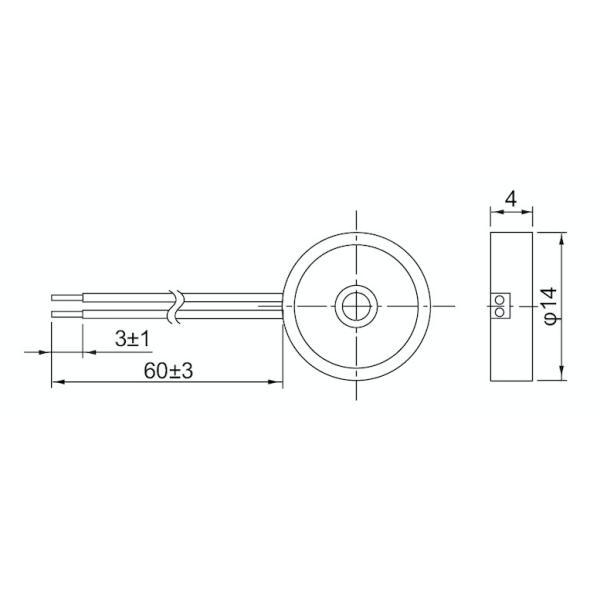 Black 12v Piezo Buzzer / Passive Piezo Buzzer Φ14*4mm 10V External Drive Type
