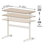 Custom Rustic Brown Hand Crank Standing Desk with Bamboo Desktop and SPCC Steel